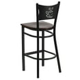 thumbnail image 5 of Flash Furniture 2 Pk. HERCULES Series Black Coffee Back Metal Restaurant Barstool - Walnut Wood Seat, 5 of 8