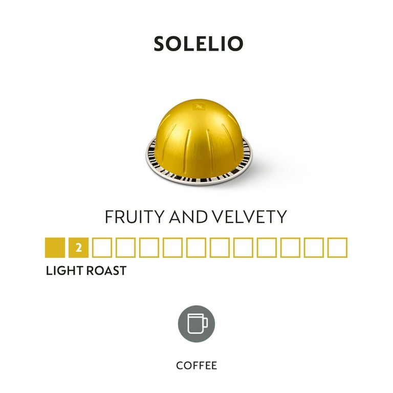 Nespresso Capsules Vertuo, Solelio, Mild Roast Coffee, 30-Count