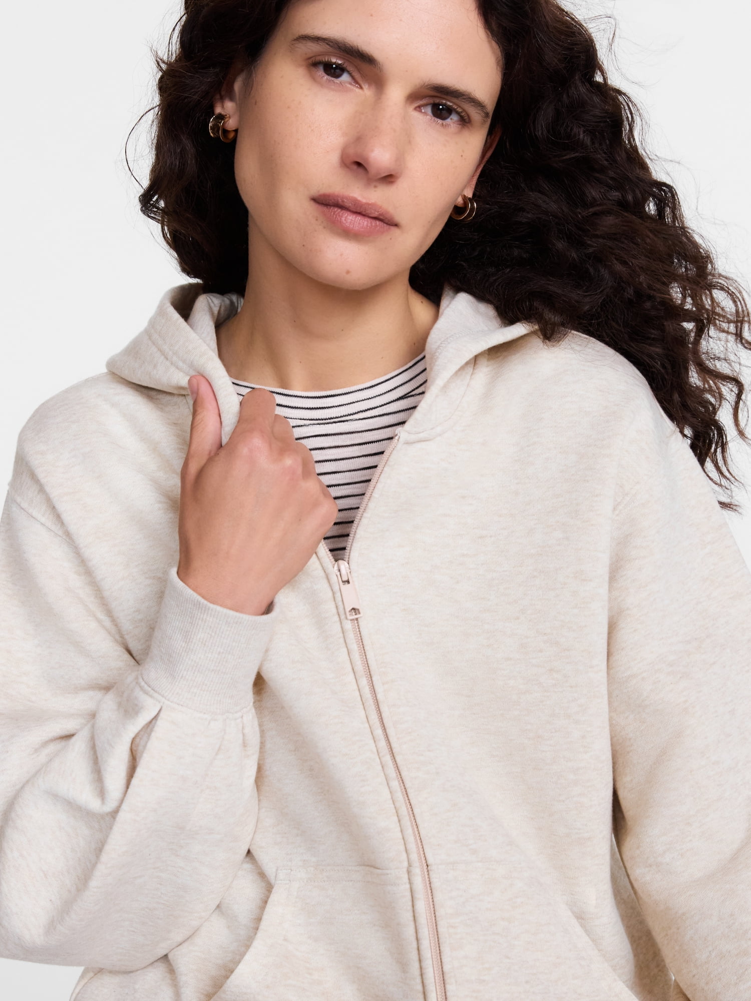Scenario Women's and Women's Plus Zip Front Fleece Hoodie Jacket, Sizes XS-4X