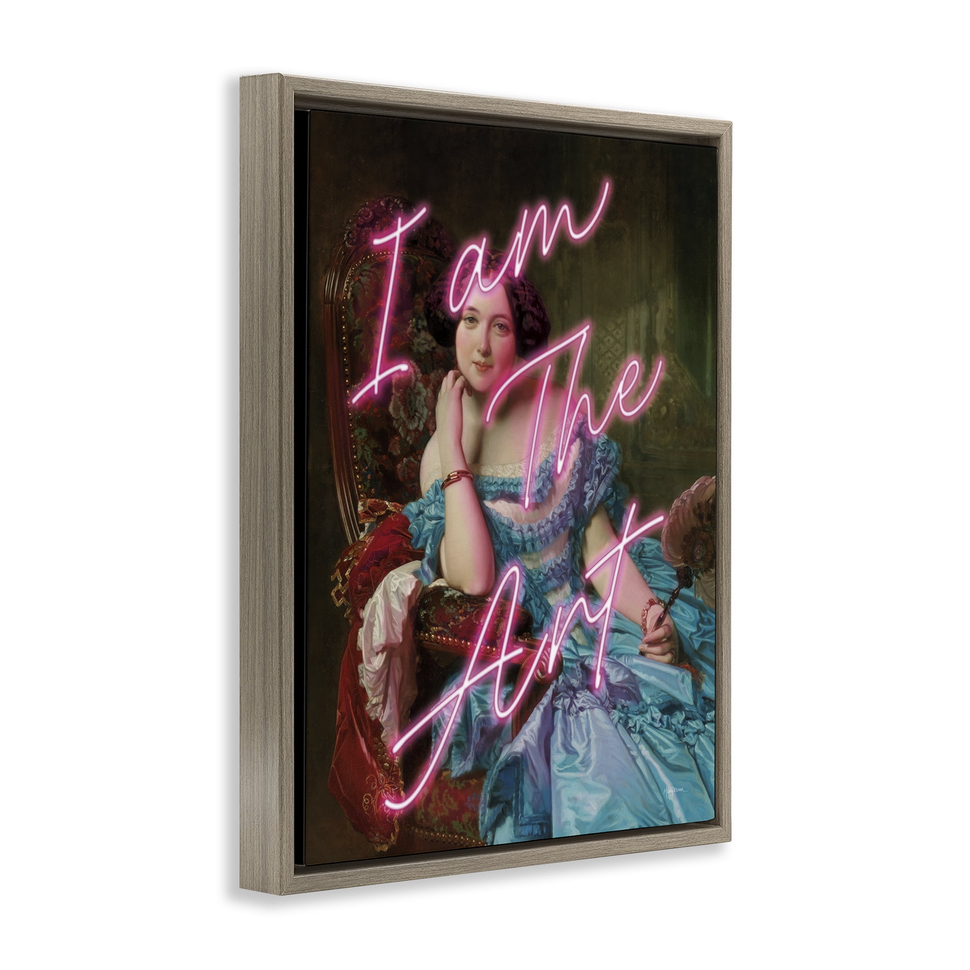 Stupell Industries I Am The Art Portrait Brown Framed Floater Canvas Wall Art, design by Mary Urban
