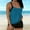 Blue, variant on Women's Swimsuit Tankini Tummy Control Bathing Suits Two Piece Full Coverage Swim Suits with High Waisted Bottom