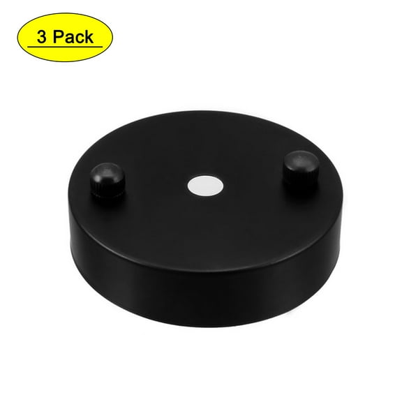 Uxcell Ceiling Canopy Light Plate Pendant Accessories 80mmx20mm Black w Screw 3 Pack