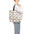 thumbnail image 3 of Defioc Camp Van Pattern Tote Bag for Women,Large Capacity Tote Bag with Zipper Casual Shoulder Handbags Shopping Bag, 3 of 8