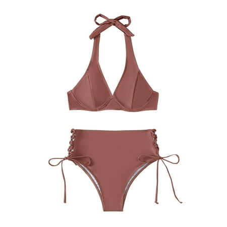 

Pianpianzi Swimming Sports Bra Swim Shorts And Top for Women Bathing Suit Tops for Women Bra Women s Sexy Solid Color Split Swimsuit Two Piece Adjustable Hidden Button Hollow Swim Shorts