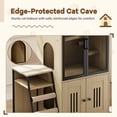 thumbnail image 5 of Cat Litter Box Furniture, 2 Tier Enclosed Litter Box Furniture with Doors, Hidden Storage and Ladder, Natural Wood, 5 of 8
