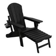 thumbnail image 5 of WestinTrends Malibu Folding Adjustable Adirondack Chair with Retractable Ottoman and Cup Holder (Set of 2), Black, 5 of 16