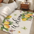 thumbnail image 4 of Yellow Lemon Area Rugs 4x6 ft Butterfly Flower Green Leaf Retro Linen Washable Rug Non Slip Indoor Carpet Absorbent Floor Mat for Living Room Bedroom Dining Room, 4 of 9