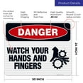thumbnail image 3 of Watch Your Hands And Fingers Sign, OSHA Danger Sign,, 3 of 8