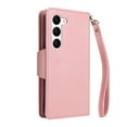 thumbnail image 3 of Feishell for Samsung Galaxy S23 Wallet Case with Wrist Strap,Premium PU Leather Zipper Pocket Magnetic Buckle Folio Flip ID Credit Card Slots Shockproof Kickstand Phone Case for Women Men,Rosegold, 3 of 15