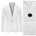 thumbnail image 3 of New Mens Suit Jacket Slim Fit Business Casual Blazer, 3 of 5