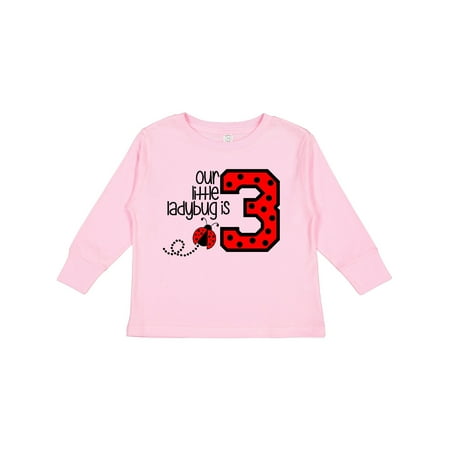 

Inktastic Our Little Ladybug is 3 Boys or Girls Long Sleeve Toddler T-Shirt