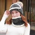thumbnail image 2 of Gorro De Punto De Invierno Conjunto De Bufanda Con Cubierta De Cara Forro Polar Gorros De Esquí Con Pompón Para Mujeres Y Niñas 3 En 1 Guardurnaity AP007998-01, 2 of 6