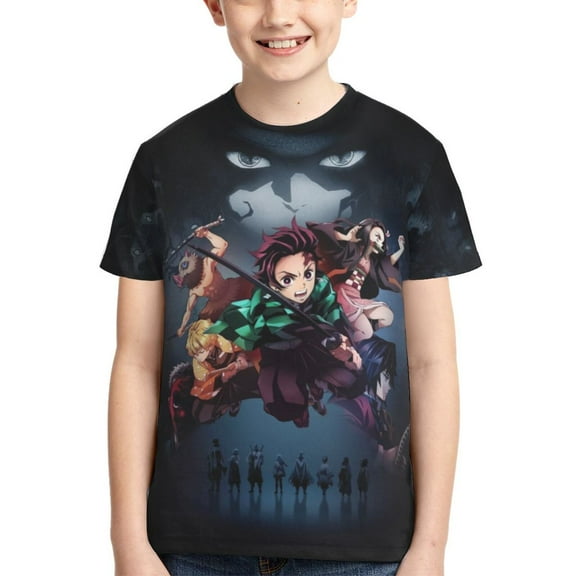 Kids Demon Slayer T-Shirt 3d Printed Shirt Short Sleeve Top Tees For Boys Girls