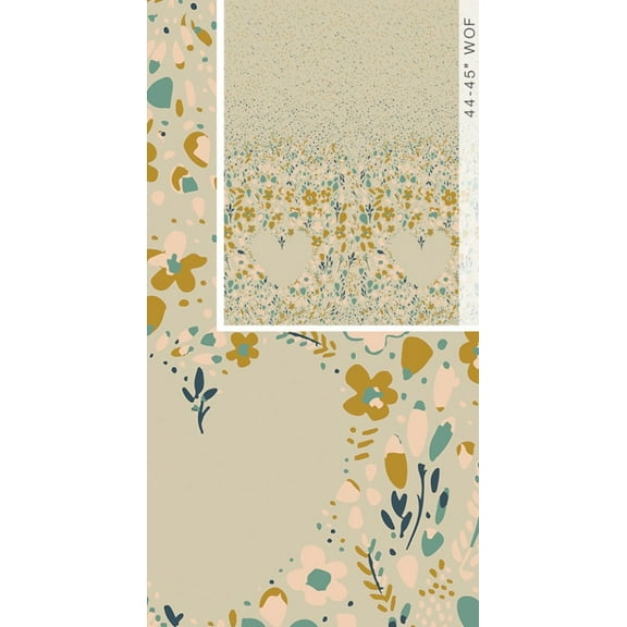 Garden Dreamer 100% Cotton Poplin Fabric Love Garden Calm - per yard