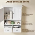 thumbnail image 4 of kleankin Medicine Cabinet Over Toilet Storage Cabinet with Drawers, White, 4 of 10