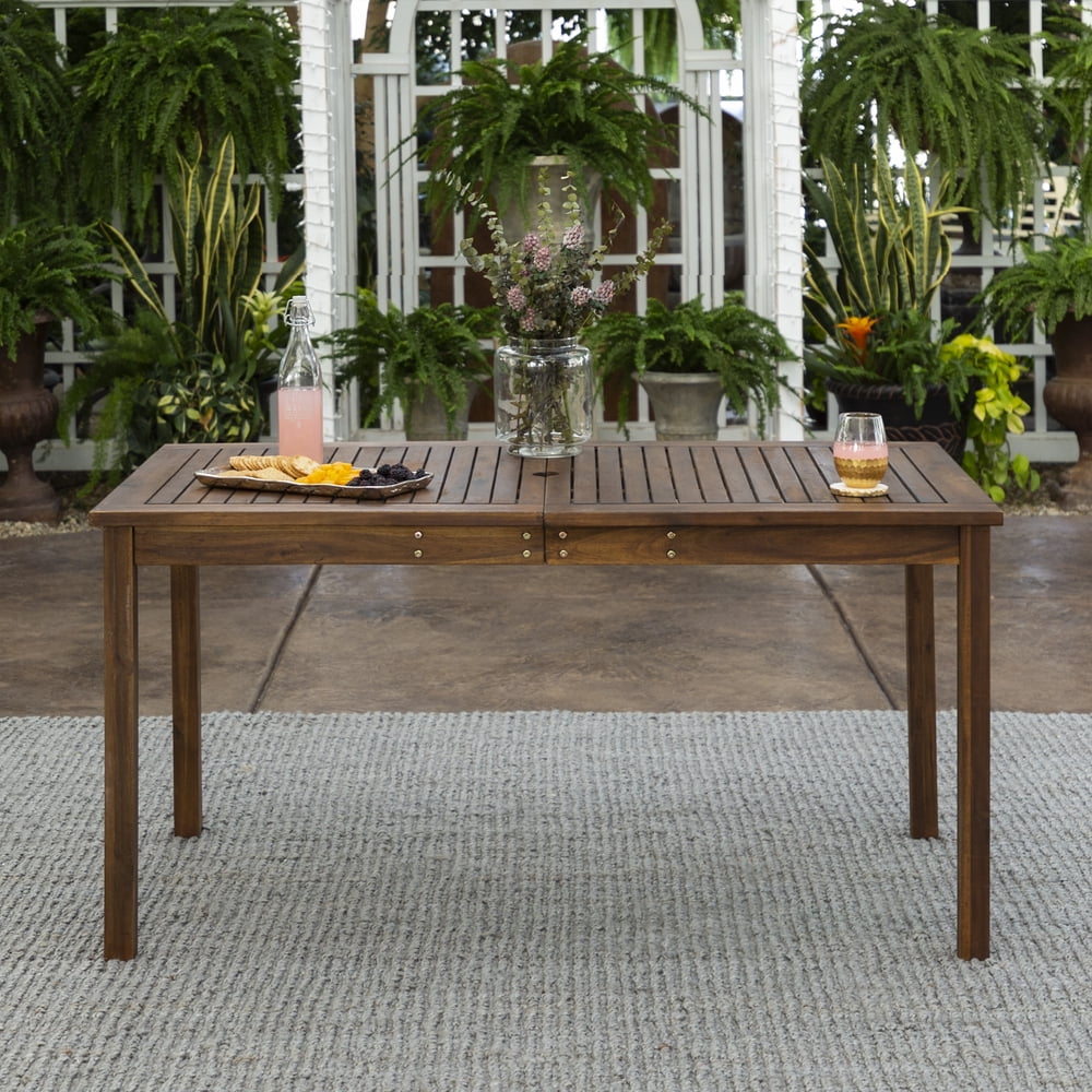 Manor Park Outdoor Acacia Wood Dining Table, Dark Brown
