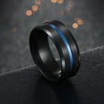 thumbnail image 4 of UDIYO 8MM Fashion Unisex Dual Color Thin Line-Inside Brushed Band Finger Ring Jewelry, 4 of 7