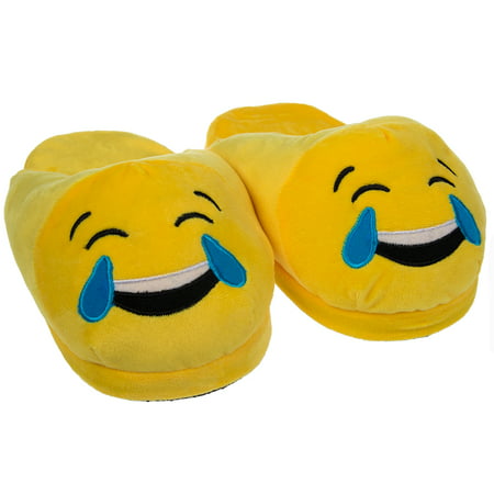 Emoji House Slippers Funny Soft Plush For Adults Kids Teens Bedroom Smiley Comfy Socks Womens Girls