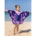 thumbnail image 4 of Girls Butterfly Swim Cover Up Cute Swimsuit Poncho Rash Guard Coverups (Dark Purple 2-3 Years), 4 of 7