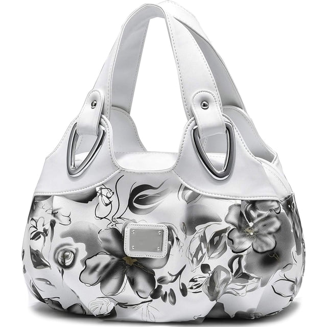 LHSHID Vegan Leather Purse for Women Fashion Hobo Style Floral Handbag