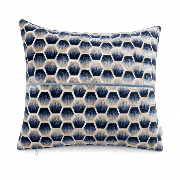 Excellere Home Blue Velvet Throw Pillow 18" x 18", Soft Decorative Accent Cushion for Sofa, Couch & Living Room, Modern Home Decor, Square Pillow, Pack of 1