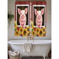 thumbnail image 4 of Pigs Sunflowers Bathroom Window Curtain, Farmhouse Red Barn Flowers Animals Light Filtering Coffee Kitchen Curtains, Bedroom Living Room Curtains 2 Panel 84"x63", 4 of 6
