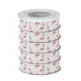 thumbnail image 2 of 5 Rolls Christmas Ribbon 1.5 inch Wide Decorative Ribbon for Gift Wrapping and Holiday Decorations Cute Pink Flamingo Pattern, 2 of 7