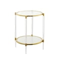 thumbnail image 3 of Pemberley Row Glass Clear/Gold End Table Rectangular Two-Tier 24" Unassembled, 3 of 6