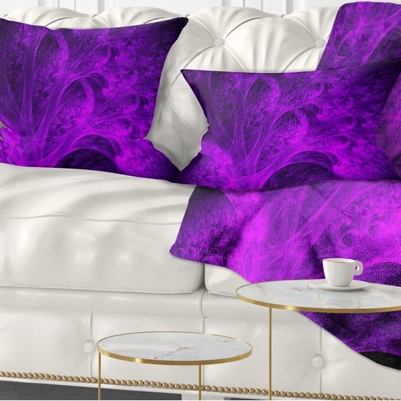 Designart 12" x 20" Purple Polyester Throw Pillow