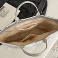 thumbnail image 6 of NexTorq PVC Tote Bag Women's Letters Print Hobo Handbag Waterproof Plastic Tote Purse for Work, Beach, Shopping, Silver, 6 of 6