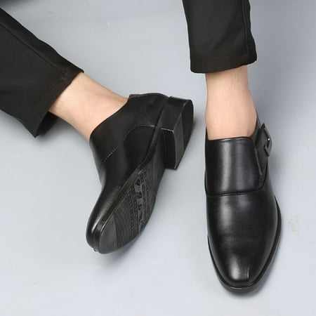 Miluxas Men s Dress Shoes Clearance Comfort Sofft Premium Leather Fashion Casual Loafers Business office Leather Working Driving Walking Dress Sneakers Shoe Black 8(42)