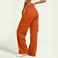 thumbnail image 6 of HomeDM Wide Leg Sweatpants for Women Baggy Casual Athletic Jogger Orange Lounge Pants for Running Workout Size XL, 6 of 7