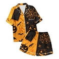 thumbnail image 6 of Halloween Pjs Women Two Piece Silk Pijamas Women Set Pumpkin Ghost Printed Button Down Short Sets For Women Loungewear For Women Soft Pajama Set For Women, 6 of 6
