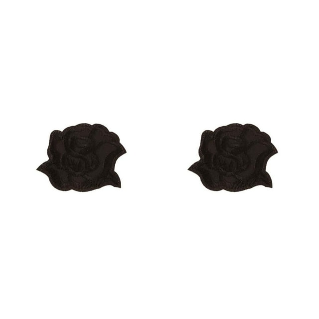 Cateissary hierro en parches sin planchar práctico parche rosa negro suministros de emergencia para sábanas ropa sombreros zapatos bolsas negro Negro/XL 2Conjunto