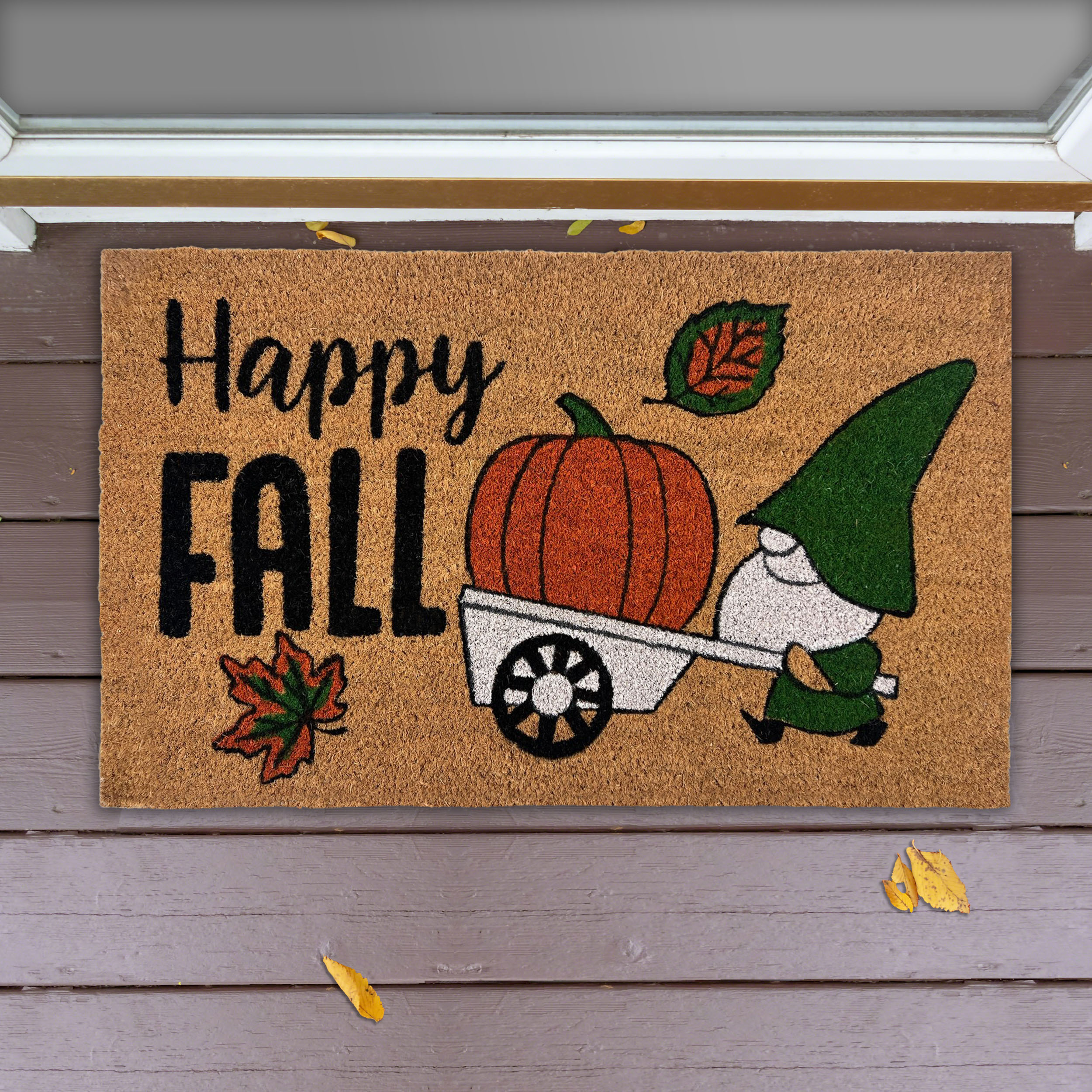 Achim Printed Coir Mat 18" x 30", Happy Fall
