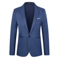 thumbnail image 1 of Men's Lightweight Casual Blazer Single Button Regular Fit Black Size Medium, 1 of 8