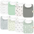 thumbnail image 1 of Baberos de algodón orgánico para bebés KeaBabies, paquete de 8 unidades, superabsorbentes, 1 of 9