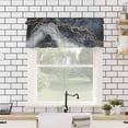 thumbnail image 4 of nqOlkjepod Marble Farmhouse Short Window Curtain Valances, Navy Blue Modern Luxury Gold Texture Rod Pocket Kitchen Valances for Living Room Bedroom Bathroom Cafe, 1 Panel - 42" x 18", 4 of 8
