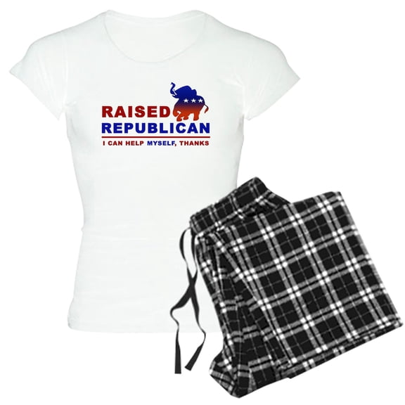 CafePress - Raised Republican Women's Light Pajamas - Women's Short Sleeve Print T-Shirt and Pants Light Cotton Pajama Set