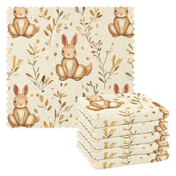 6 Pieces of Kitchen Towels 11x11Inch Kitchen Dish Cloths Kitchen Dish Towels Reuseable Cleaning Cloths Cute Kangaroo