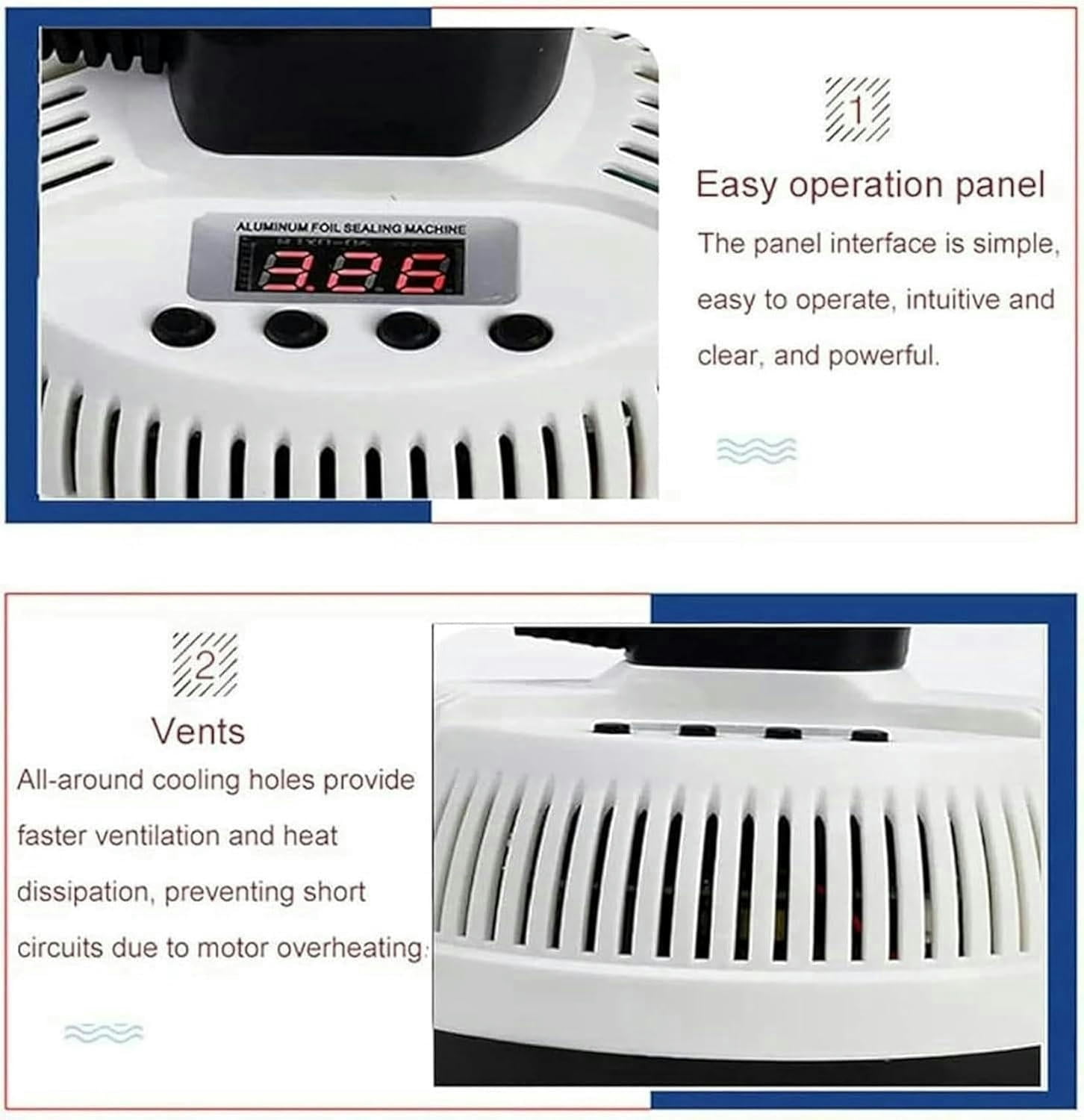 GXCZ Food Saver Vacuum Sealer Machine Electromagnetic Induction Sealing Machine, 20-80mm Handheld Aluminum Foil Sealing Machine, Plastic Glass Bottle Cap Automatic Sealer Manual electromagnetic Induction Sealer