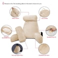 thumbnail image 6 of Clara Clark Bed Rest Reading Pillow with Arms and Pockets - Premium Shredded Memory Foam TV Pillow, Detachable Neck Roll & Lumbar Support Pillow, Large, Cream, 6 of 7