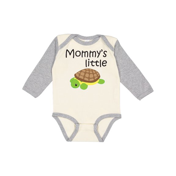 Inktastic Mommy's Little Turtle Boys or Girls Long Sleeve Baby Bodysuit