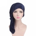 thumbnail image 3 of SPRING PARK Fashion Women Wrinkle Elegant Long Turban Cap Head Wrap Soft Chemo Hat Beanie Adult Muslim Hijab, 3 of 6