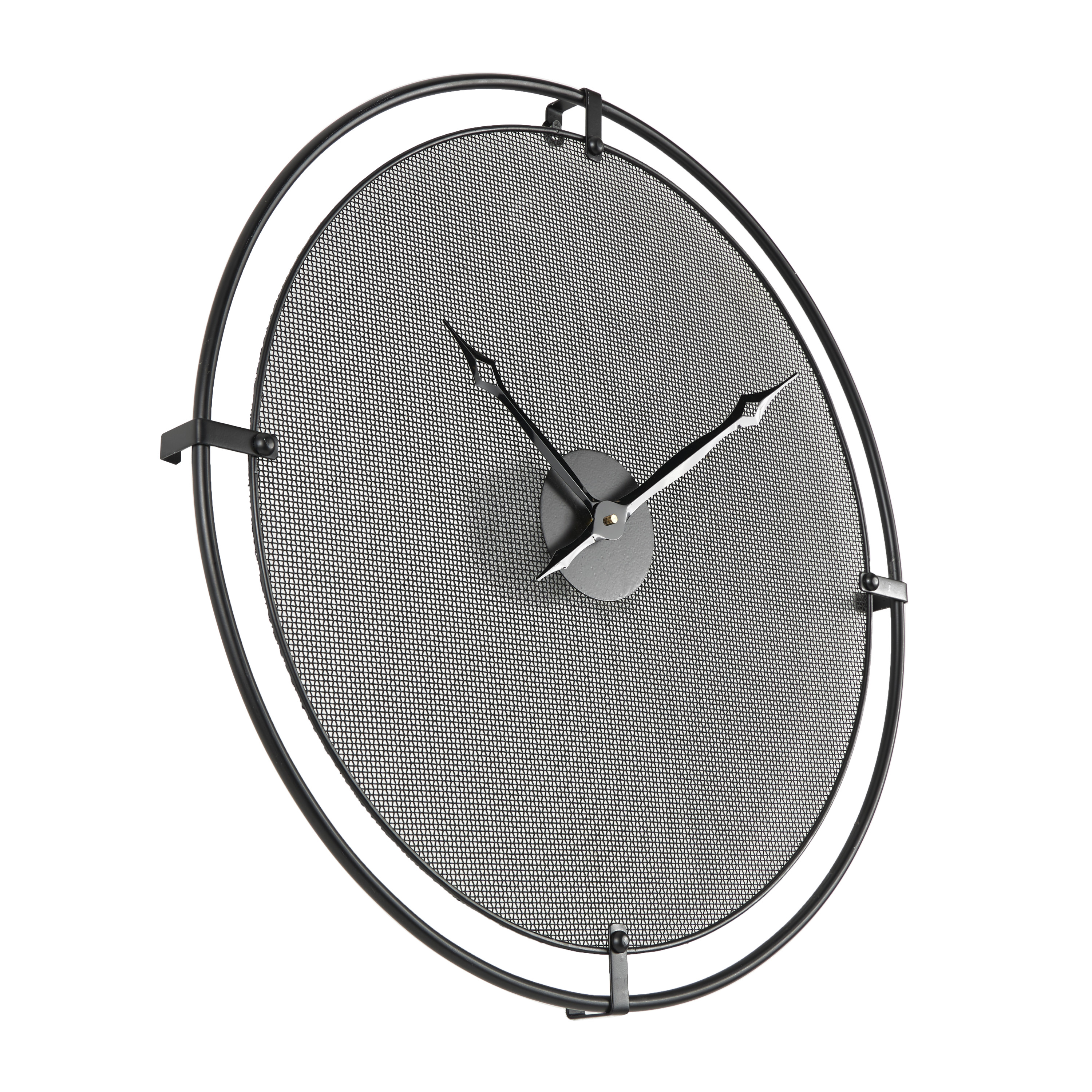 DecMode 24" Black Metal Minimalistic Wall Clock with Mesh Backing