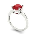 thumbnail image 2 of 2 ctw Solitaire Anniversary Ring for Women | Oval Cut Simulated Ruby | Hyperallergenic Solid 18K White Gold, 2 of 5
