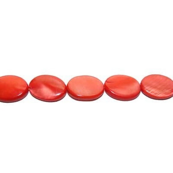 10x14mm Red Mother Of Pearl Puffed Oval Beads For Jewelry Making