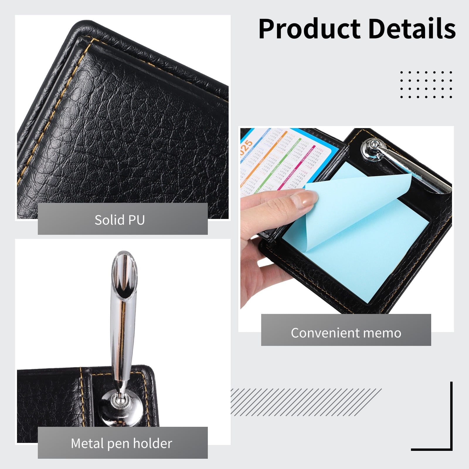 20-Pack Leather Sticky Note Holder Set -  Post Notes Pen Holder Gifts, Desktop Mini Business Card Holder for Home Office | Bulk Appreciation Gifts for Teachers, Nurses