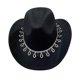 thumbnail image 3 of Sombrero de vaquero clásico, sombreros de sol, accesorios de disfraz de ala grande, accesorios de cosplay para adolescentes unisex, camping, pesca al Salvador Sombrero de vaquero occidental, 3 of 10