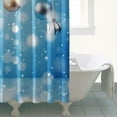 thumbnail image 4 of Shower Curtain for Bathroom Blue Xmas Balls Hanging on White Pine Branches with Snowflakes Shower Curtains Durable Cool Bathroom Curtains Hooks Included,72x72Inch, 4 of 5